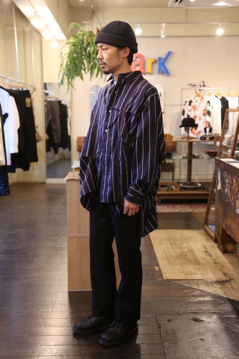 JieDa HAND STITCH STRIPE SHIRT"NAVY"Style.2020.7.27.