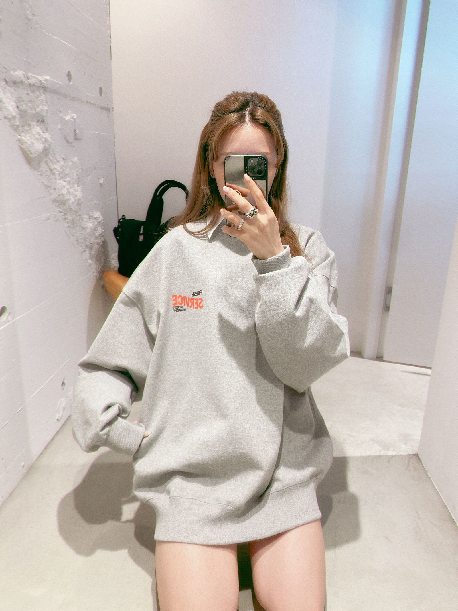 FreshService CORPORATE PRINTED CREW NECK SWEAT"All Day All Night" style.2024.5.9