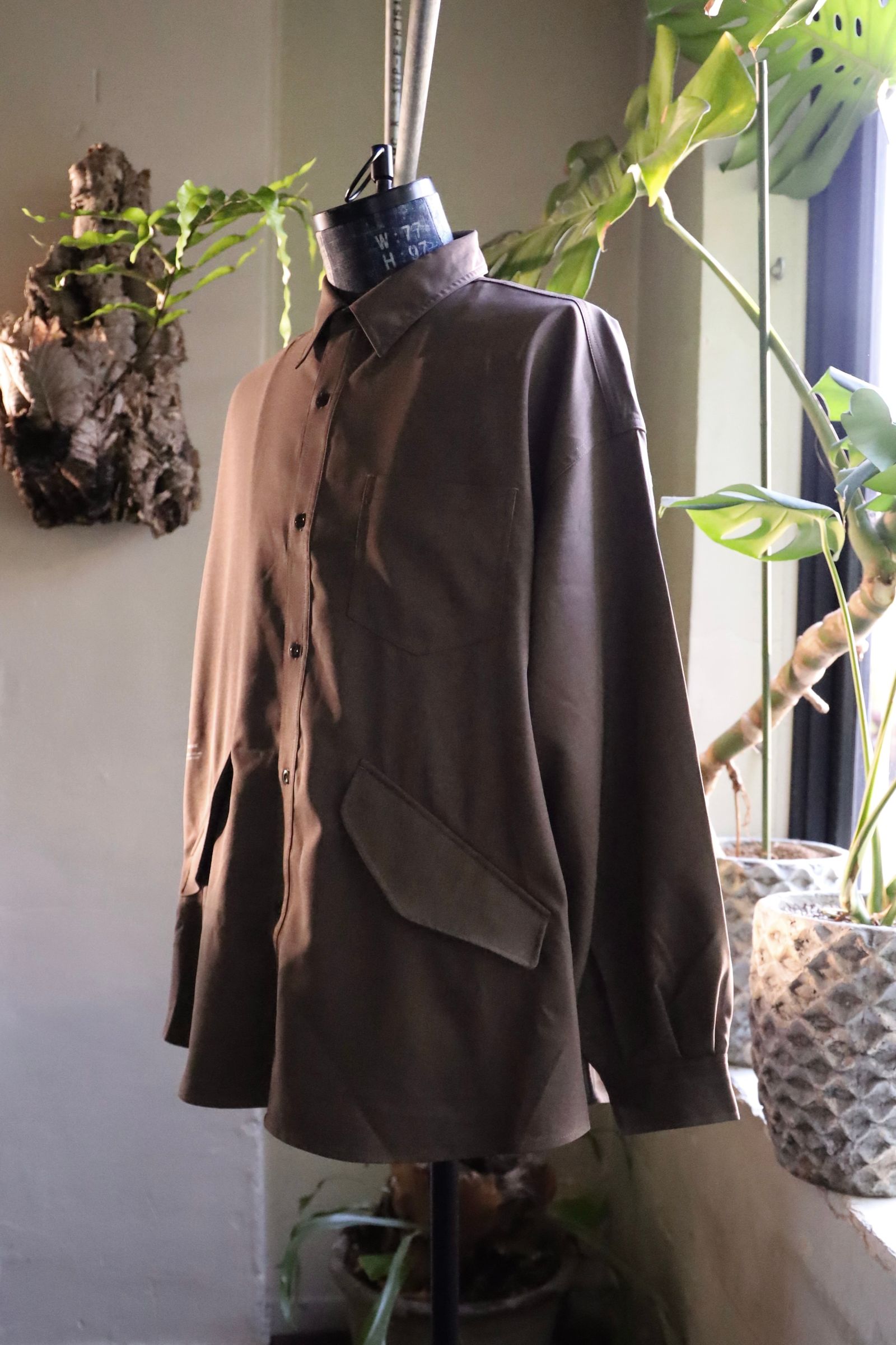 フレッシュサービス WOOLY TWILL TECH SHIRT(FSC243-50179)BROWN