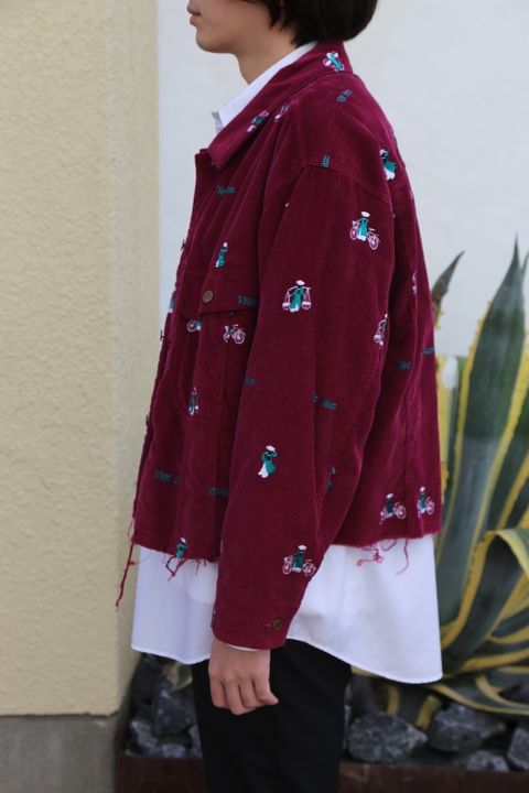 doublet VETNAM EMBROIDERY COURDUROY JACKET PINK style.2020.11.22.