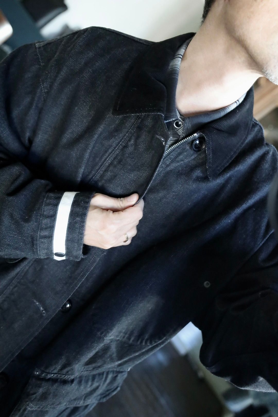 YOKE 25FW Denim Coverall Half Coatスタイル
