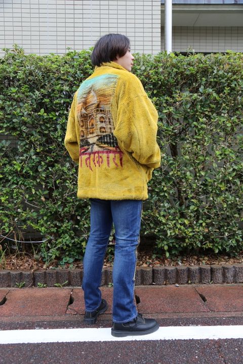 doublet HAND-PAINTED FUR JACKET"YELLOW"style.2020.10.17.