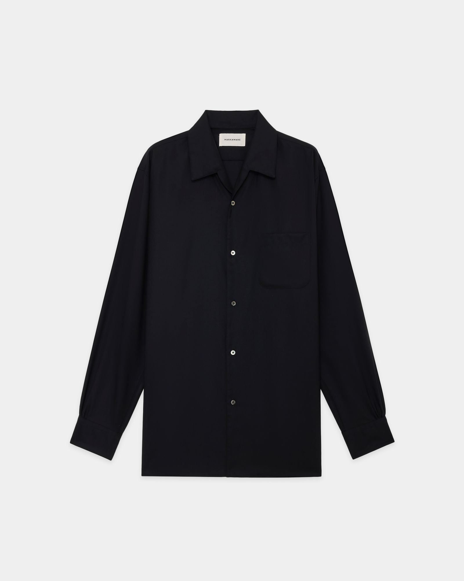 MARKAWARE 26SS ITALIAN OPEN COLLAR SHIRT(A26A06SH02C)BLACK☆新作発売！