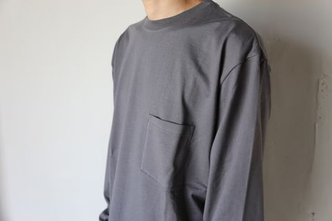Graphpaper L/S Pocket Tee GRAY Style.2020.8.28.