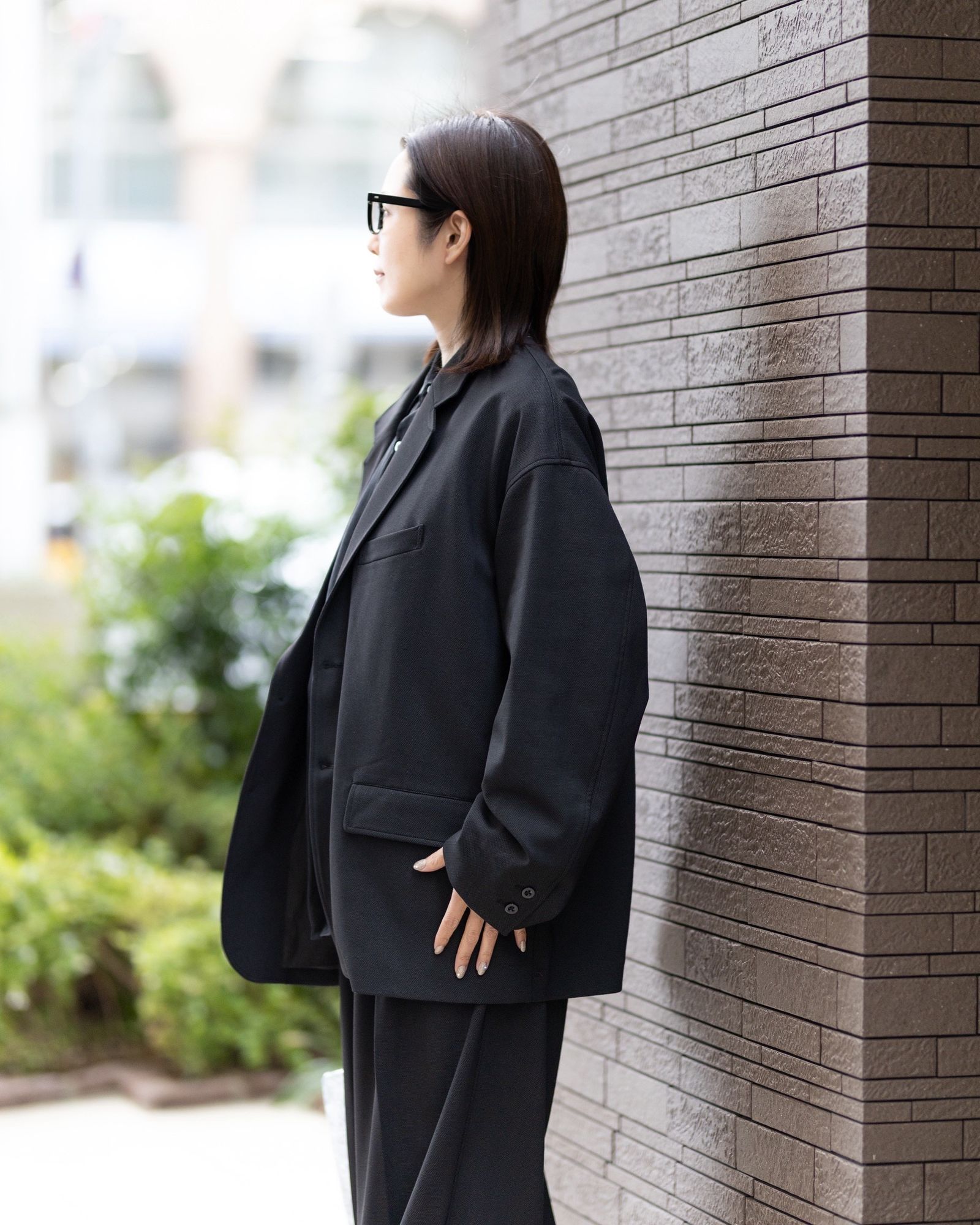 グラフペーパー 25AW SIDOGRAS Melange Ponte Jacket(GM254-20049)BLACK☆11月29日(土)発売！