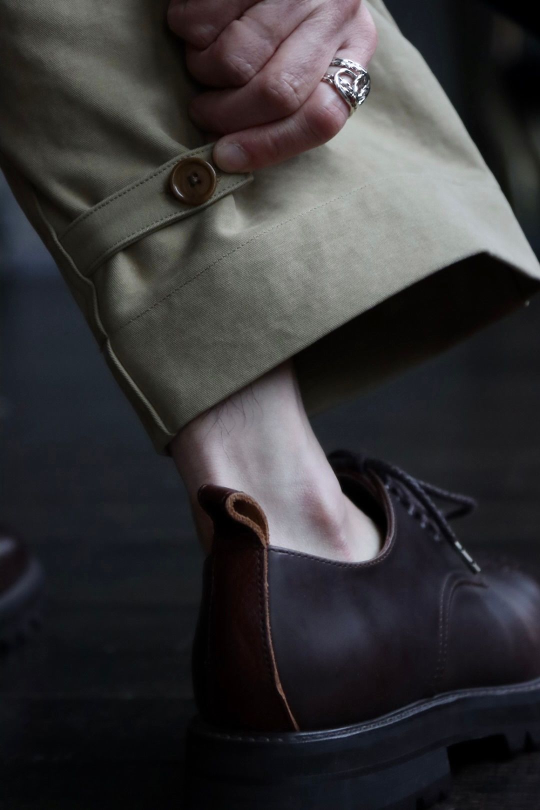 A.PRESSE 23SS Motorcycle Trousers"BEIGE"スタイル