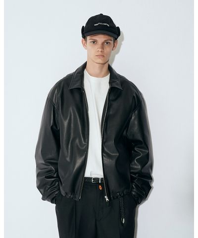 セダンオールパーパスFW23 Synthetic Leather Sports Jacket (SD23F-JK05)Black