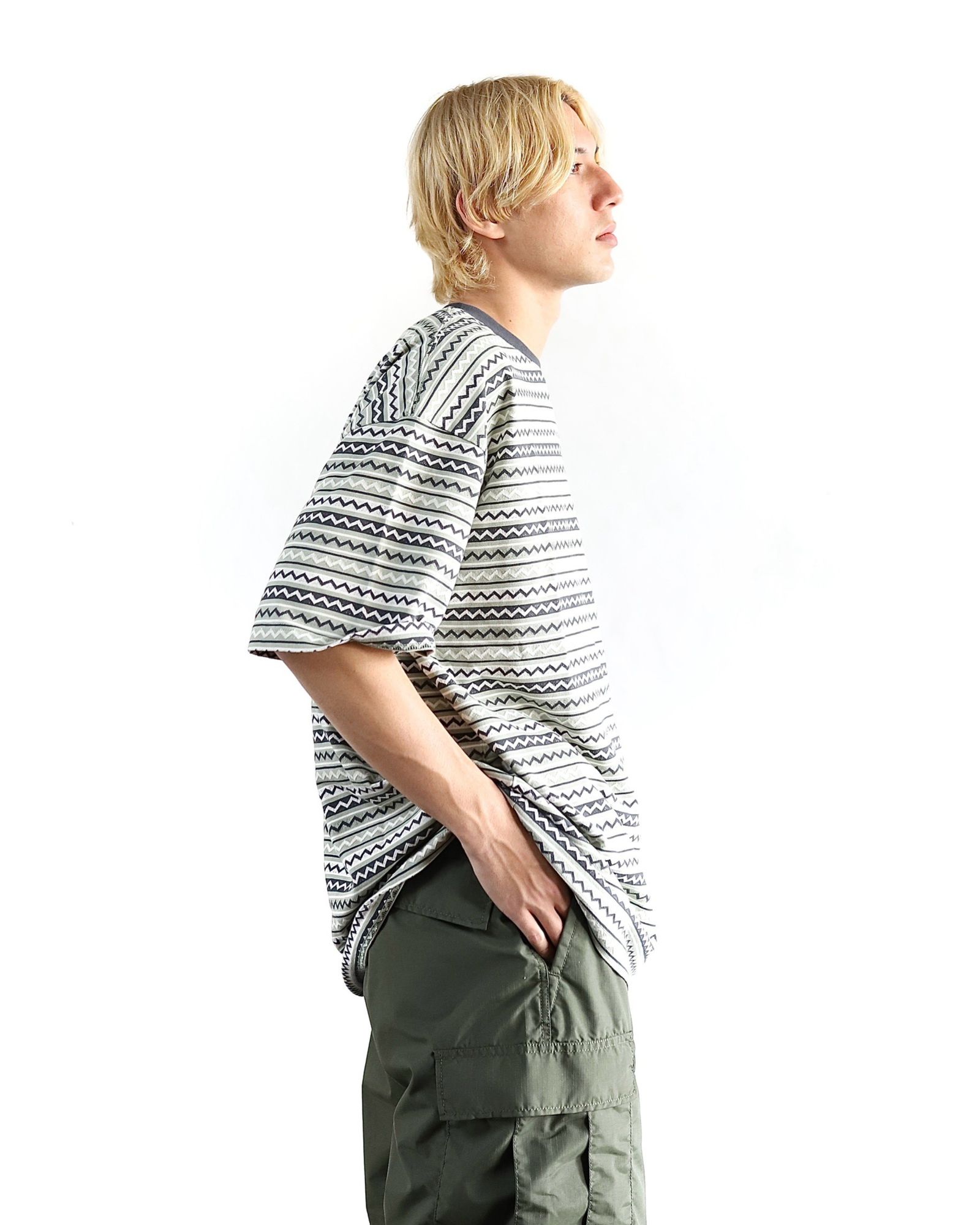 セダンオールパーパス 24SS Jaquard Striped S/S Tee style(Matcha) 2024.4.5