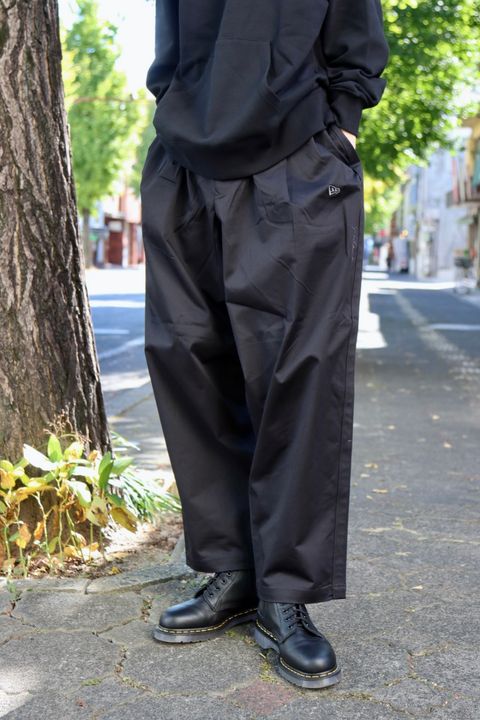 Yohji Yamamoto×NEWERA 裏毛オーバーサイズドプルオーバーフーディースタイル