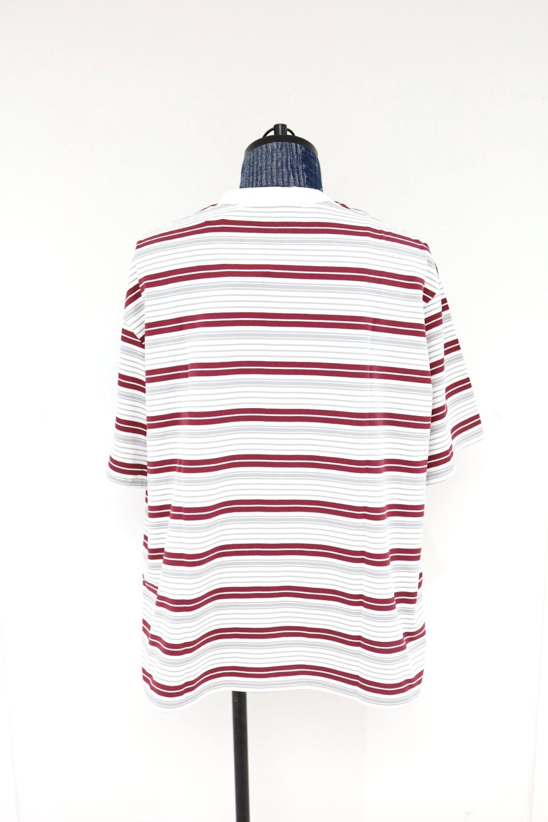 is-ness 26SS Border T-Shirt(26SS_47_1008SSCS01-B)WHITE x WINE☆新作発売！