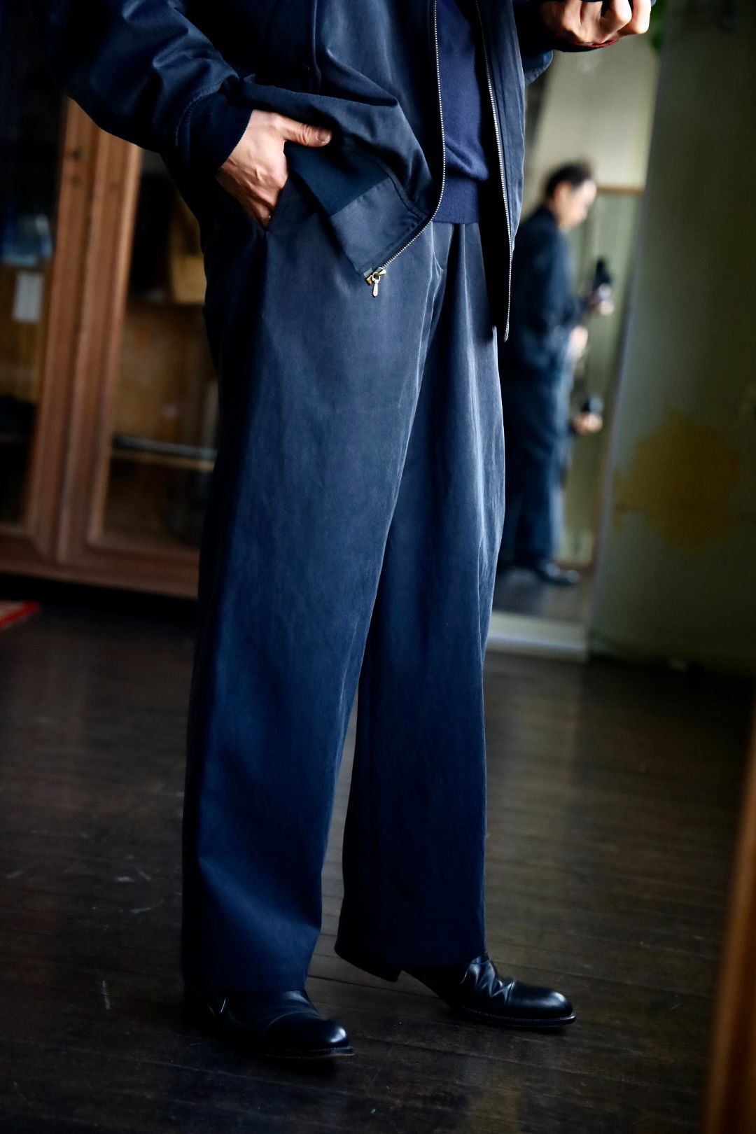 アプレッセ Silk Pants(25SAP-04-23H)NAVY☆1月11日(土)発売！