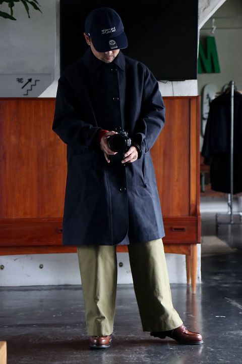 アプレッセ22FW Motorcycle Half Coat"NAVY"スタイル