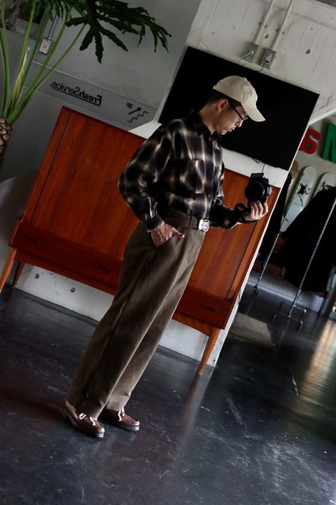アプレッセ22FW Motorcycle Trousers"OLIVE"スタイル