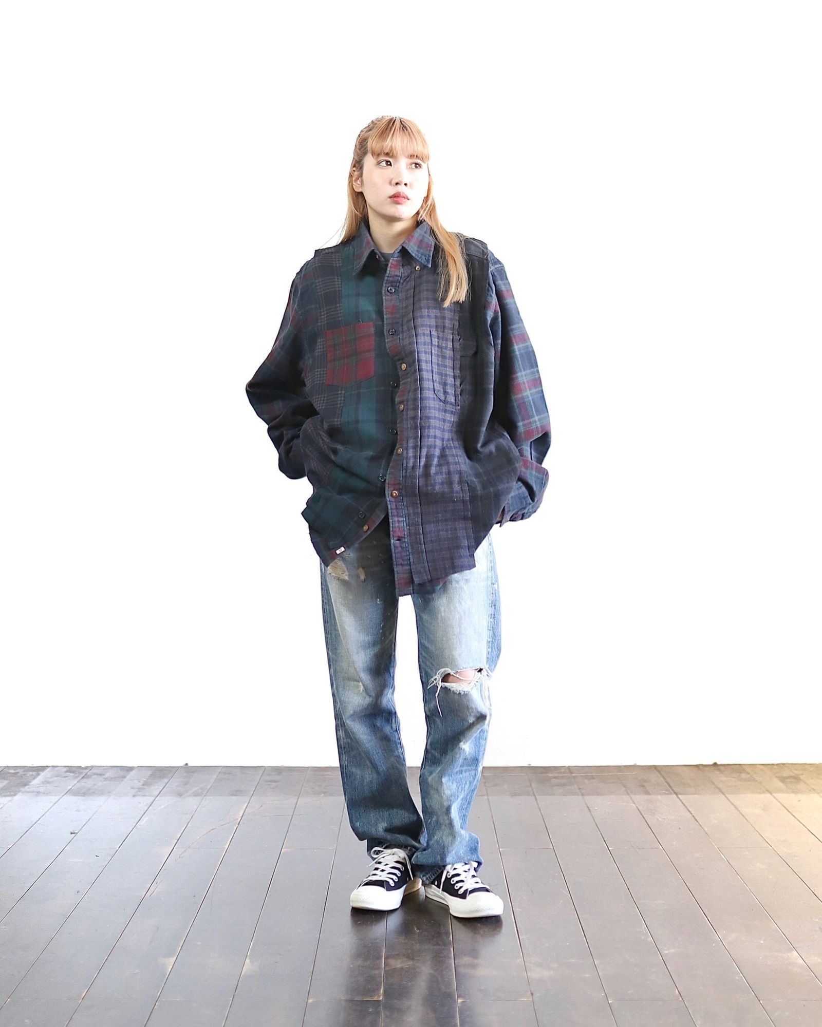 RAFUラフ24SS Remake shirt(RAFU030)BLACK DYE