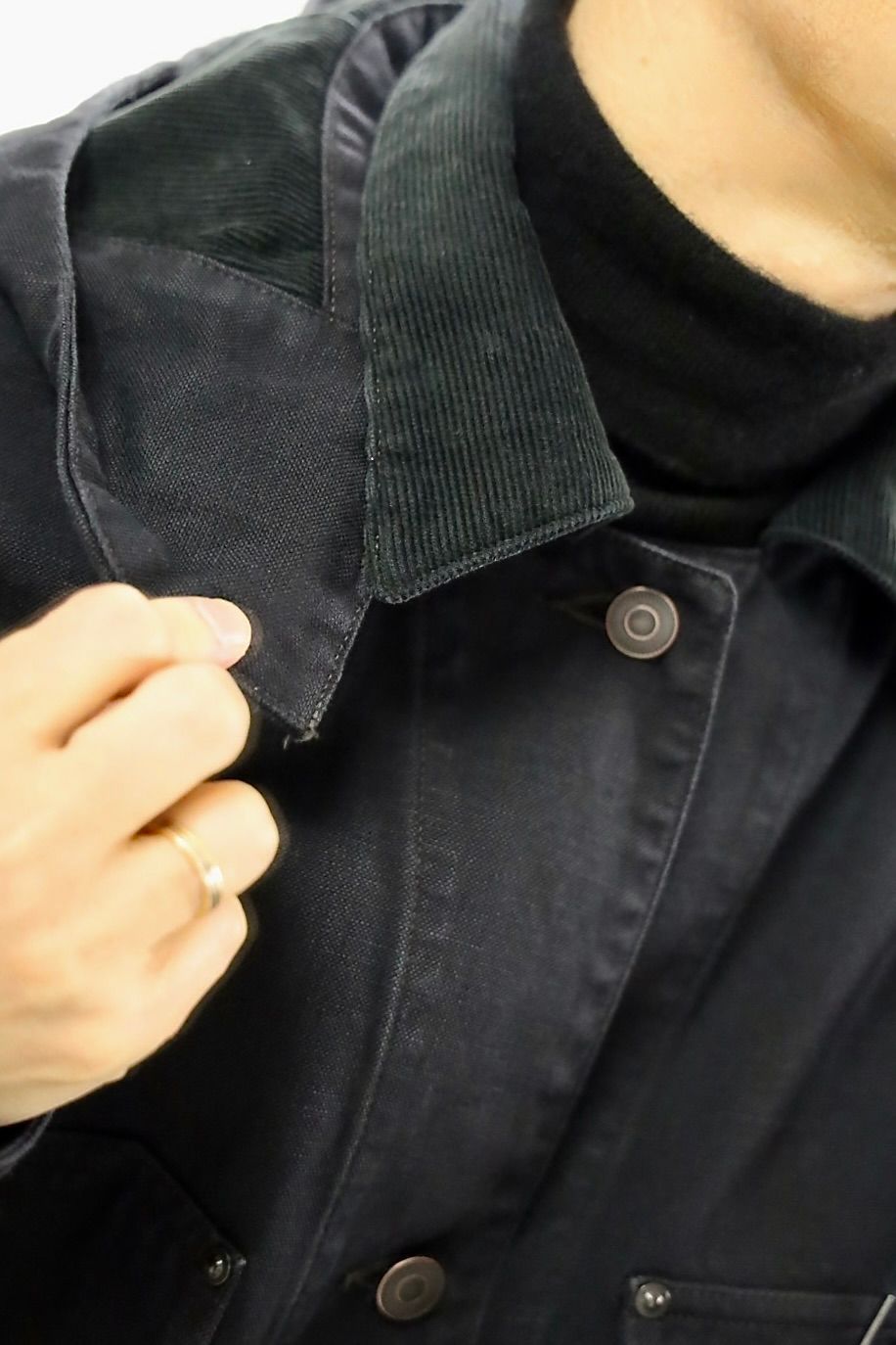 アプレッセ 2026 STYLE1 Vintage Silk Hemp Coverall Jacket (26SAP-01-17)BLACK