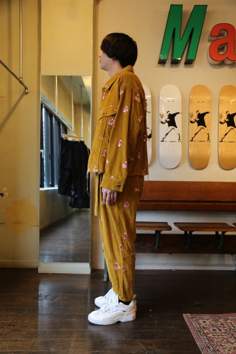 VETNAM EMBROIDERY COURDUROY JACKET & VETNAM EMBROIDERY WIDE TAPERED TROUSERSセットアップスタイル.2020.9.12.