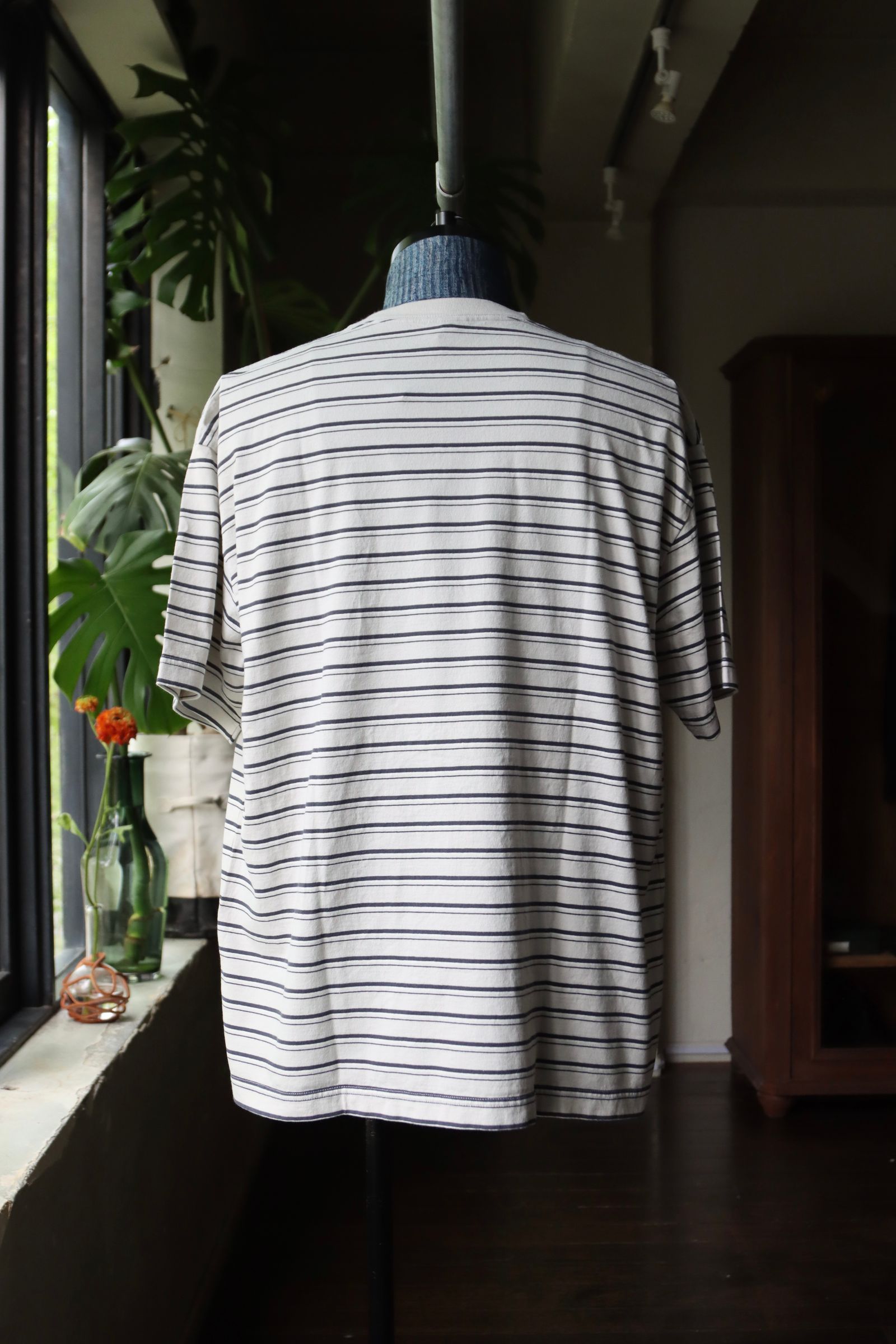 セダンオールパーパス SS24  Striped S/S Pocket Tee(SD24S-CT05)Stone Navy☆4月20日(土)発売！