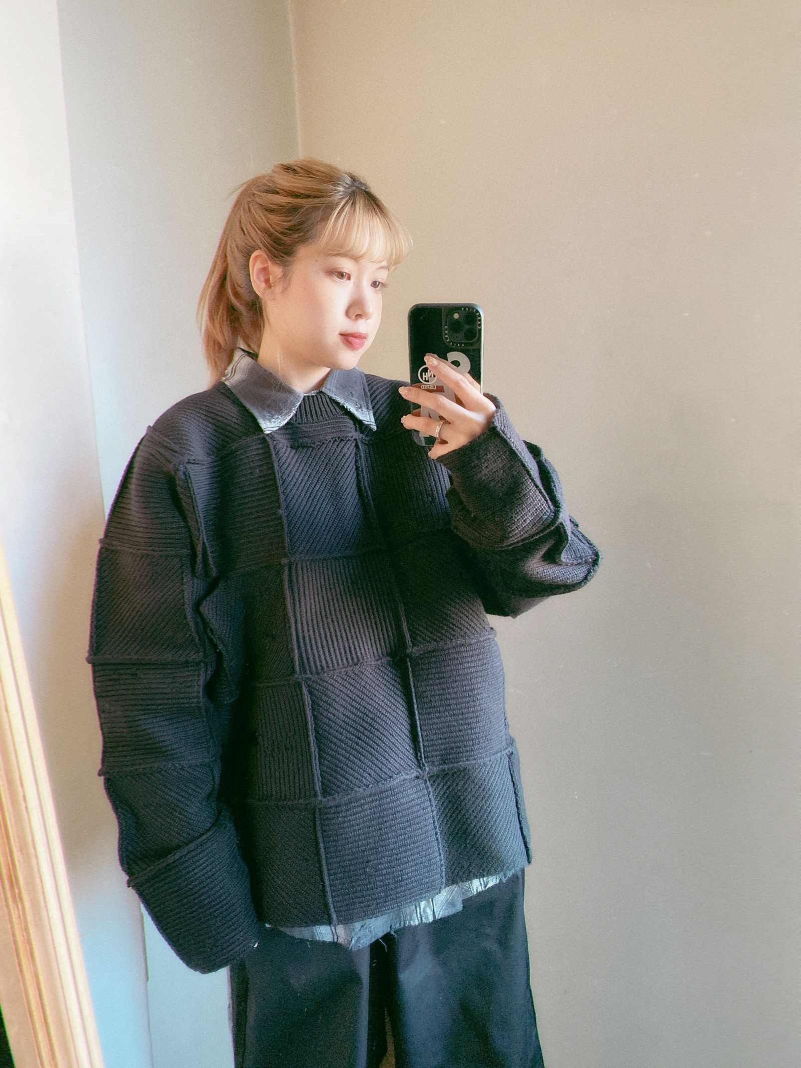 YOKE 24SS PATCHWORK RIB SWEATER style.2023.12.23