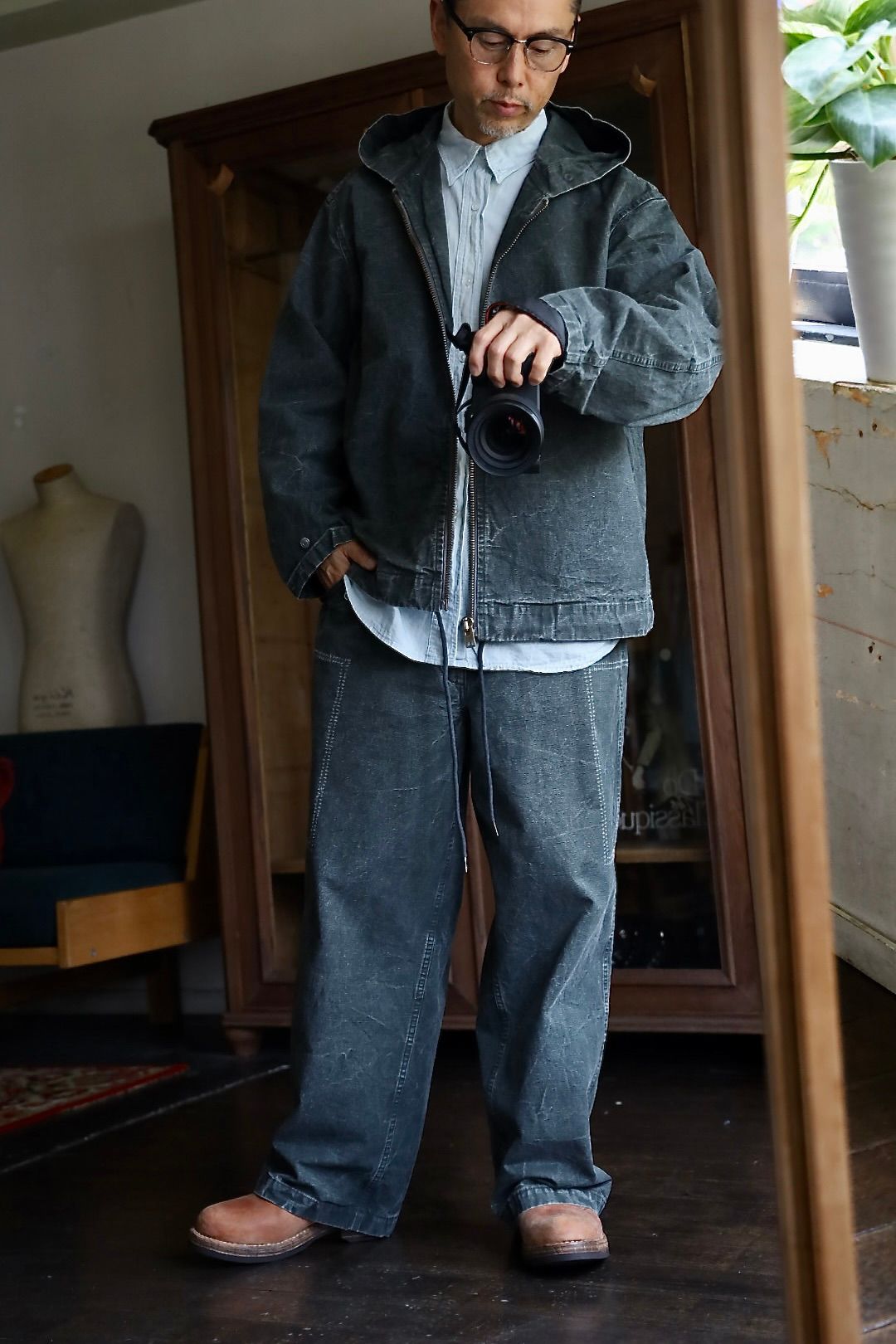 アプレッセ 2025 STYLE2 Vintage US Navy Zip Hoodie (25AAP-01-54)OLIVE