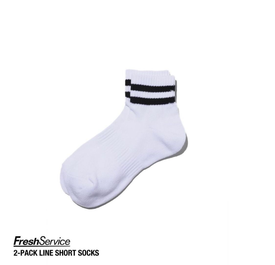 フレッシュサービスソックス 2-PACK LINE SHORT SOCKS (BLACK)☆再入荷！