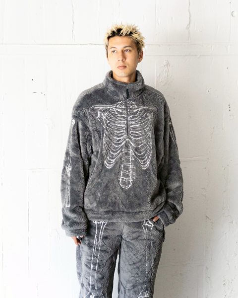 doublet 25AW GLOWINTHEDARK SKELTON FLEECEJACKET (25AW32BL232) GREY