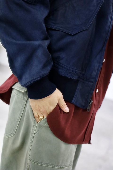 A.PRESSE 2026 STYLE1 Vintage Silk CWU-45 Flight Jacket"NAVY"スタイル