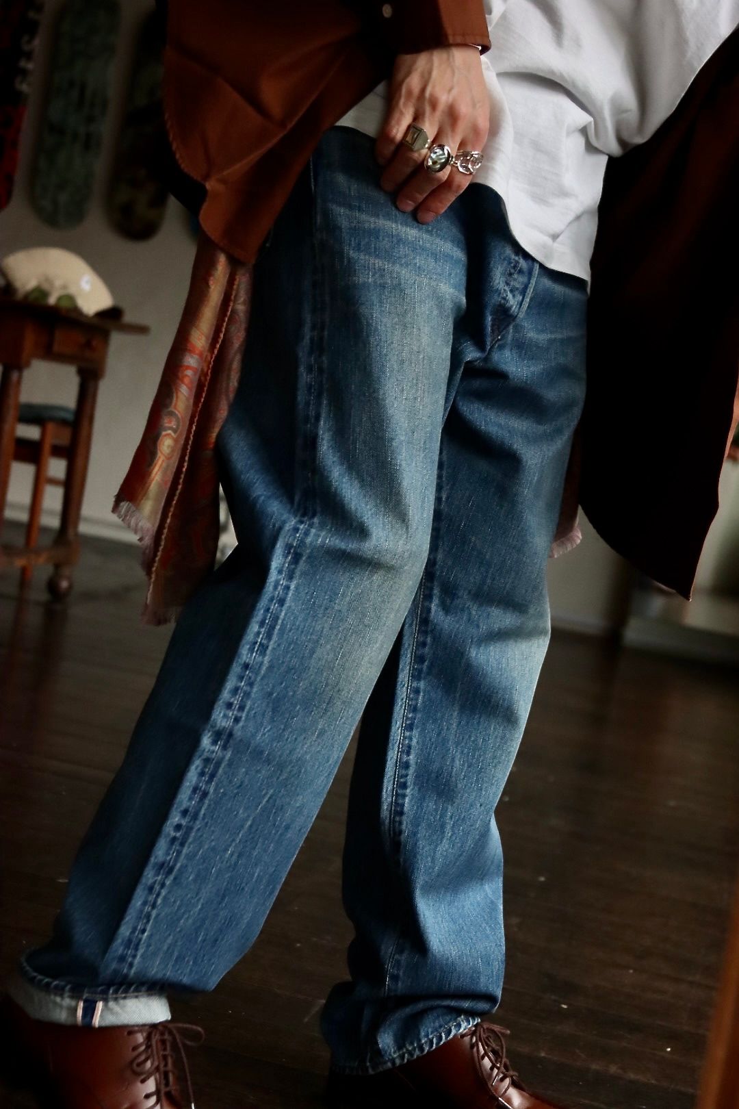 A.PRESSE 23SSデニム Washed Denim Pants E(23SAP-04-24H)BLEACH