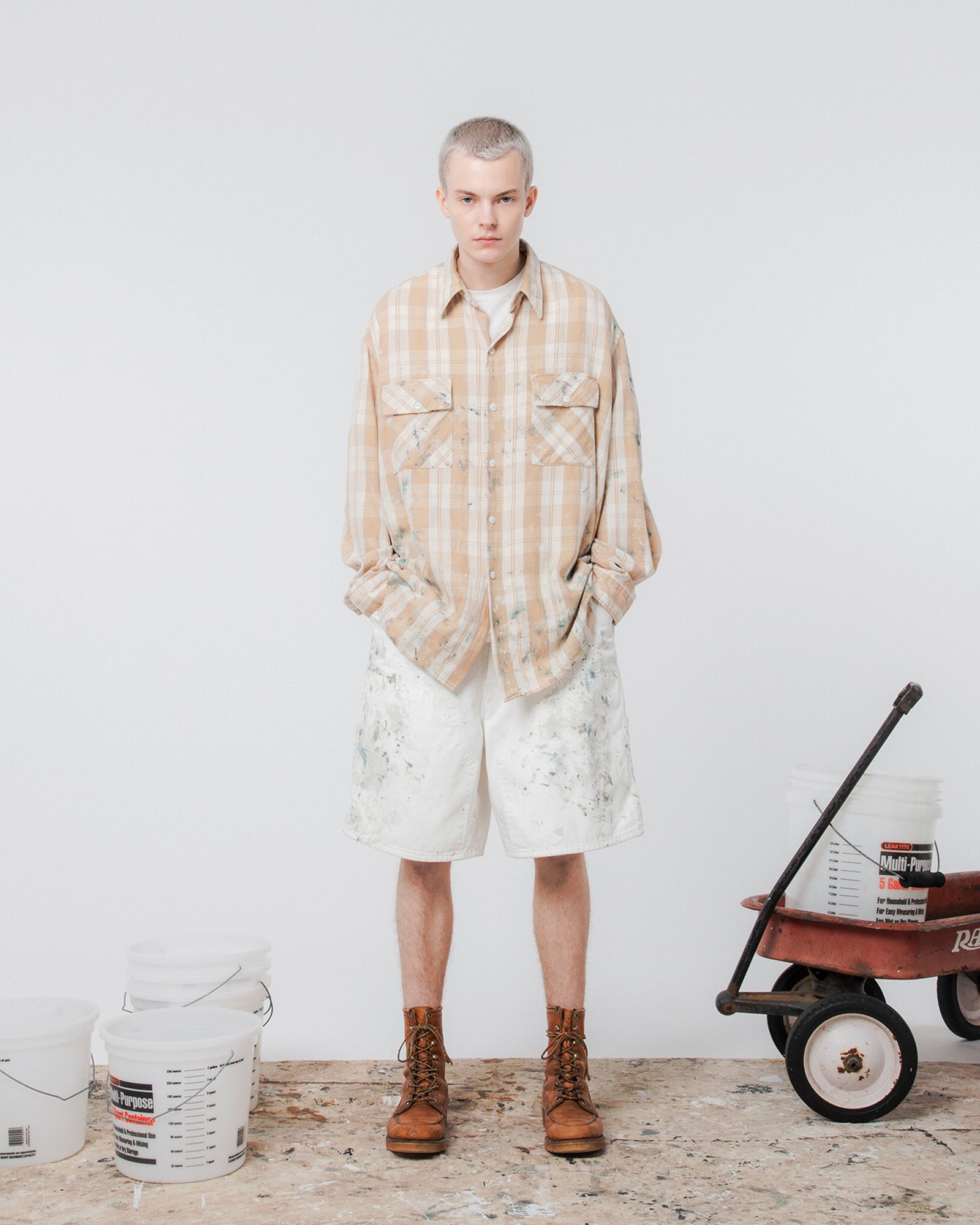 BOW WOW バウワウ PAINTED PAINTER FLANNEL SHIRT(BW251-PPFS)YELLOW