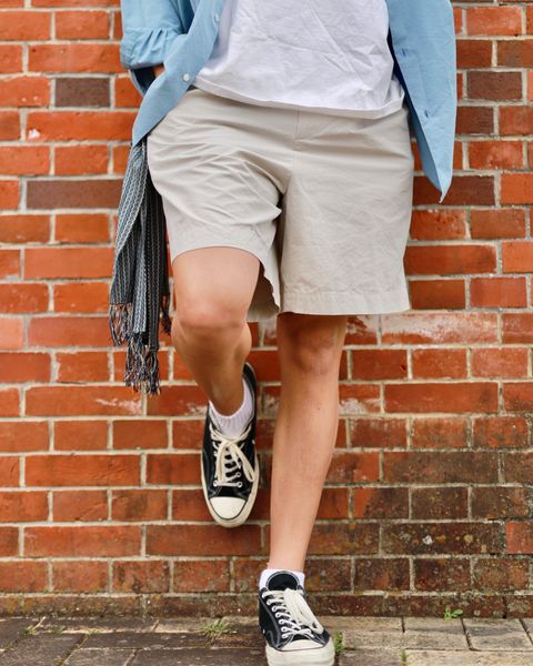 A.PRESSE High Density Weather Cloth Shorts"ECRU"スタイル