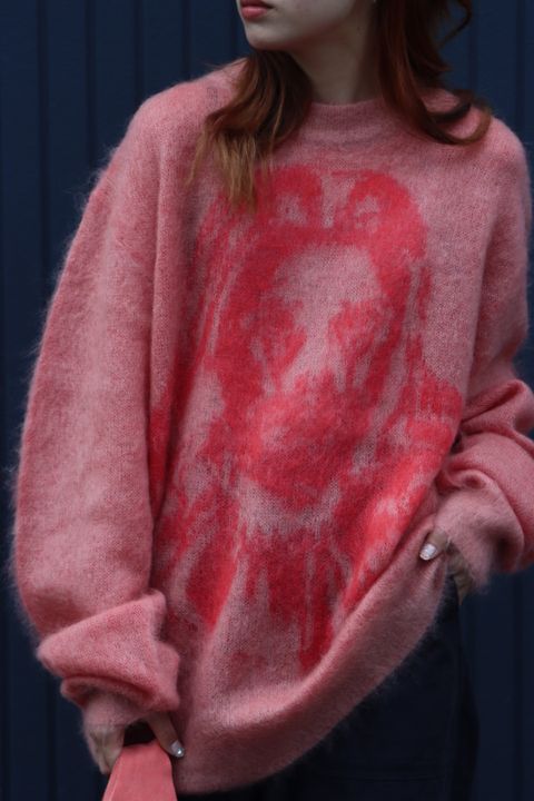 セントマイケル22AW Saint Mxxxxxx X BORN x RAISED KNIT PINKスタイル