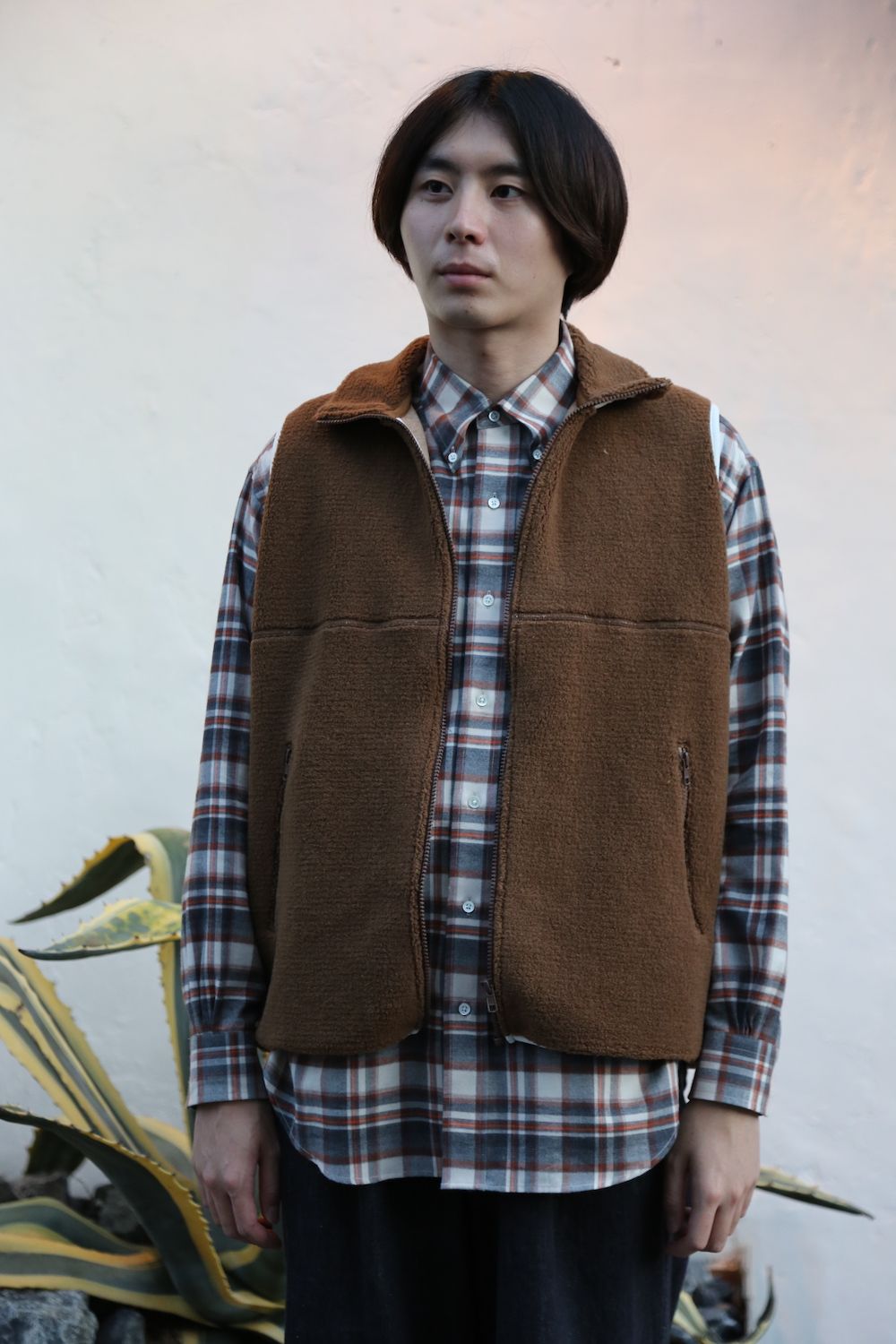 Graphpaper Wool Boa Zip-Up Vest Style.2020.10.2.