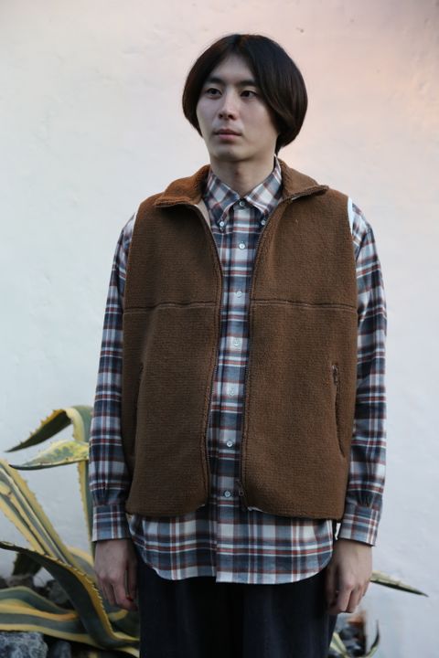 Graphpaper Wool Boa Zip-Up Vest Style.2020.10.2.