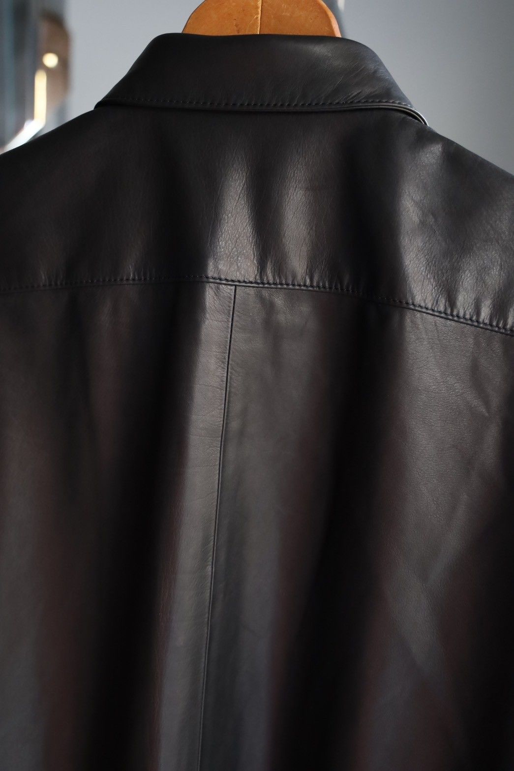A.PRESSE - アプレッセ 25SS Leather Regular Collar Shirt(25АР
