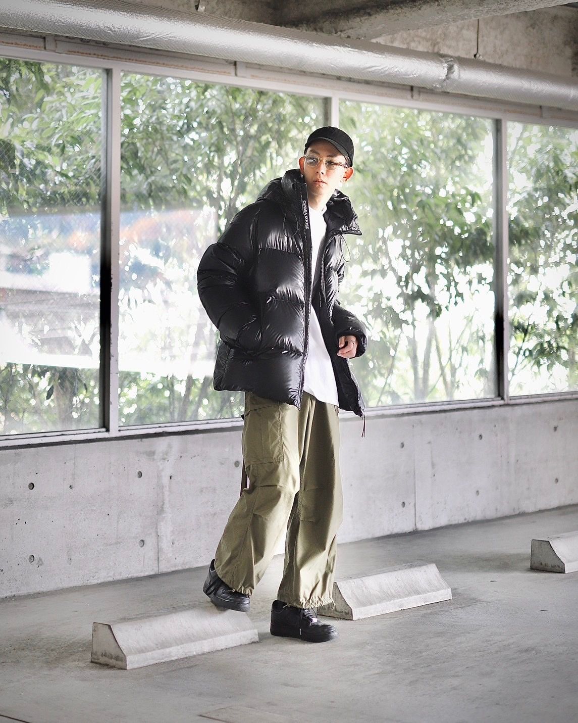 CANADA GOOSE カナダグース Crofton Puffer Black Labelスタイル