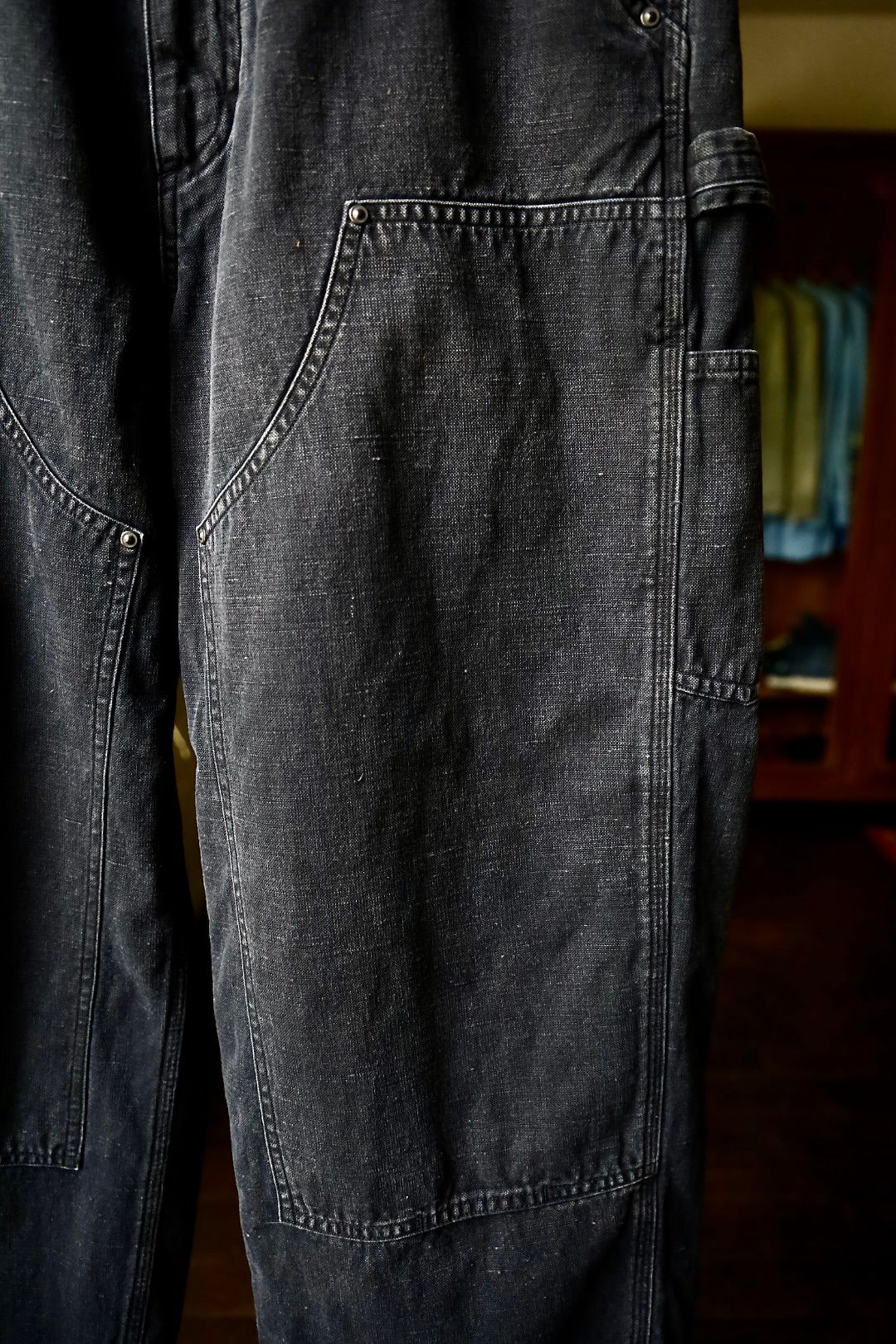 A.PRESSE - Silk Hemp Double Knee Pants( 24AAP-04-10H )BLACK7 A.PRESSE - Silk Hemp Double Knee Pants( 24AAP-04-10H )BLACK7