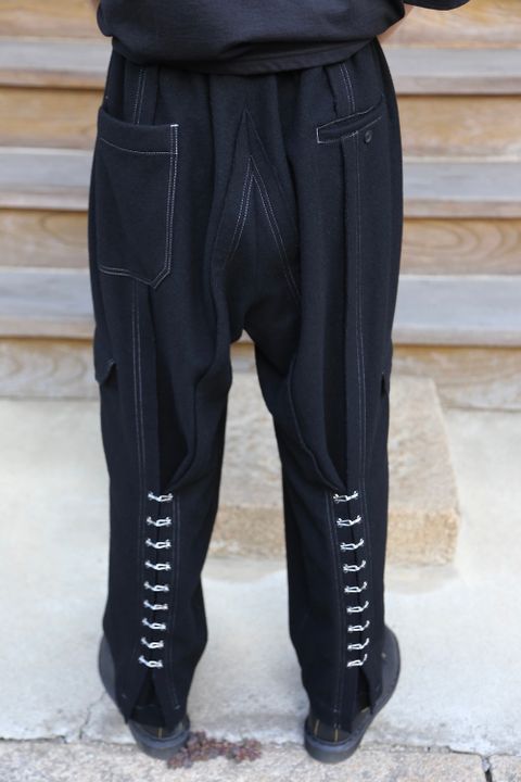 Yohji Yamamoto 21AW Y-ホック付きPフラノ PANTS(HX-P32-118) style. 2021.07.13.