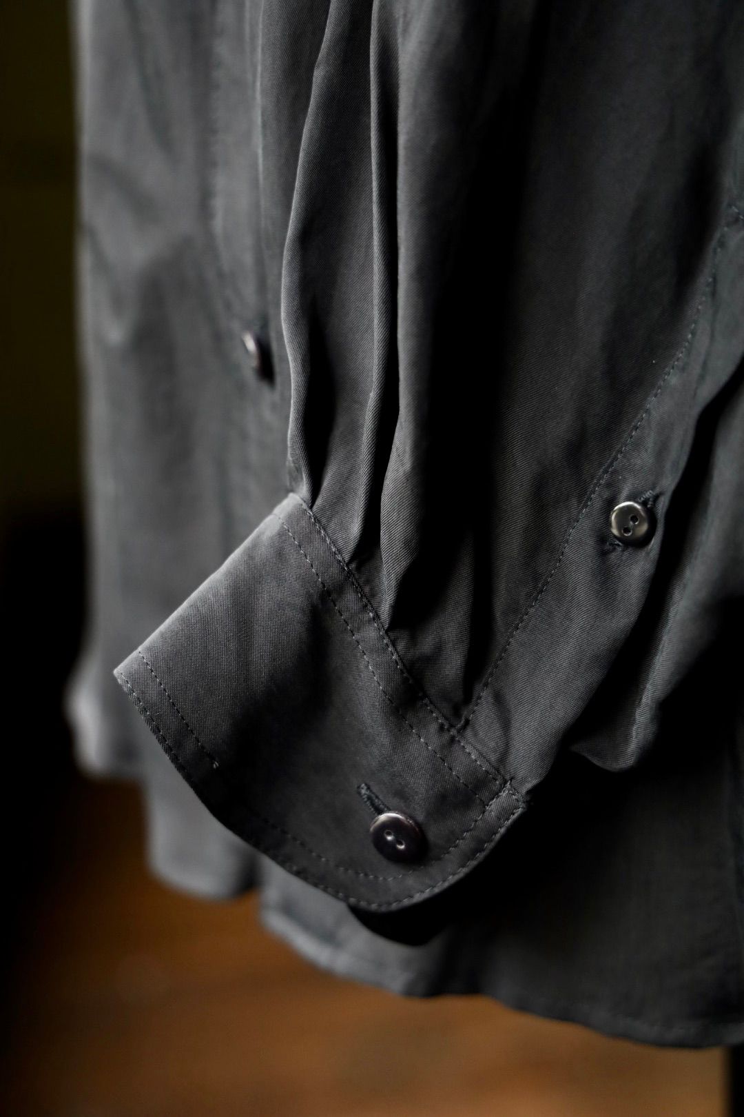 ヨーク 25FW シャツ Cupro Work Shirt(YK25FW01081SH)BLACK