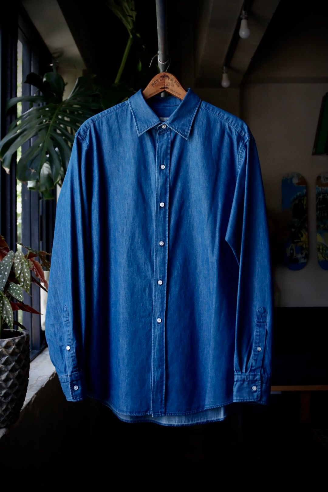 A.PRESSE - アプレッセ23AW Washed Denim Shirt (23AAP-02-08H)INDIGO