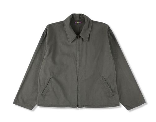 イズネス25AW HERRINGBONE ZIP JACKET(1007AWJK06)KHAKI
