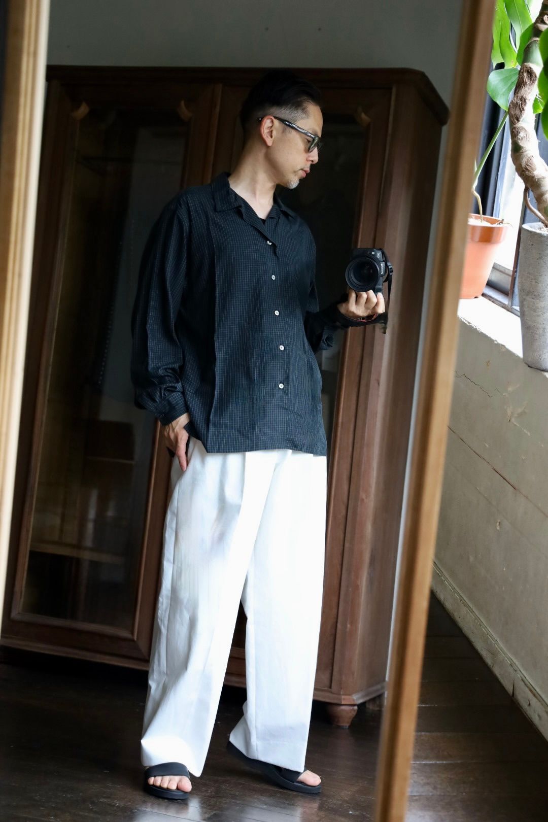 A.PRESSE - アプレッセ2025 STYLE2 Silk Rayon Open Collar L/S