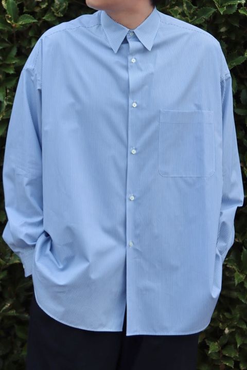 Thomas Mason for Graphpaper L/S Oversized Regular Collar Shirt style.2022.11.26