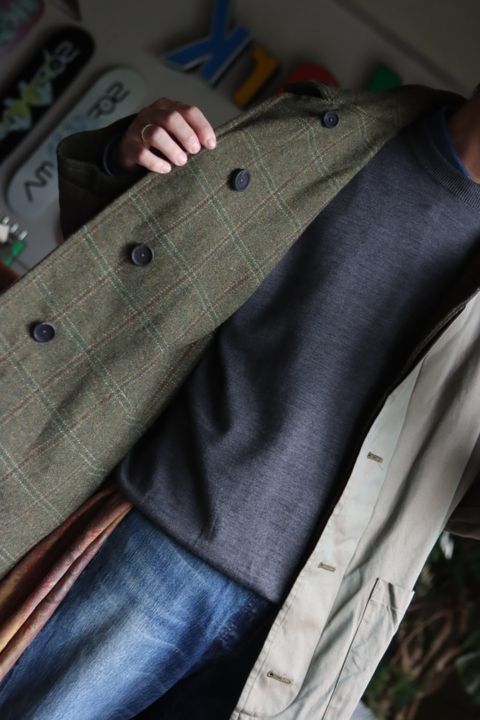 アプレッセ22FW Tweed Balmacaan Coatスタイル2022.10.1.