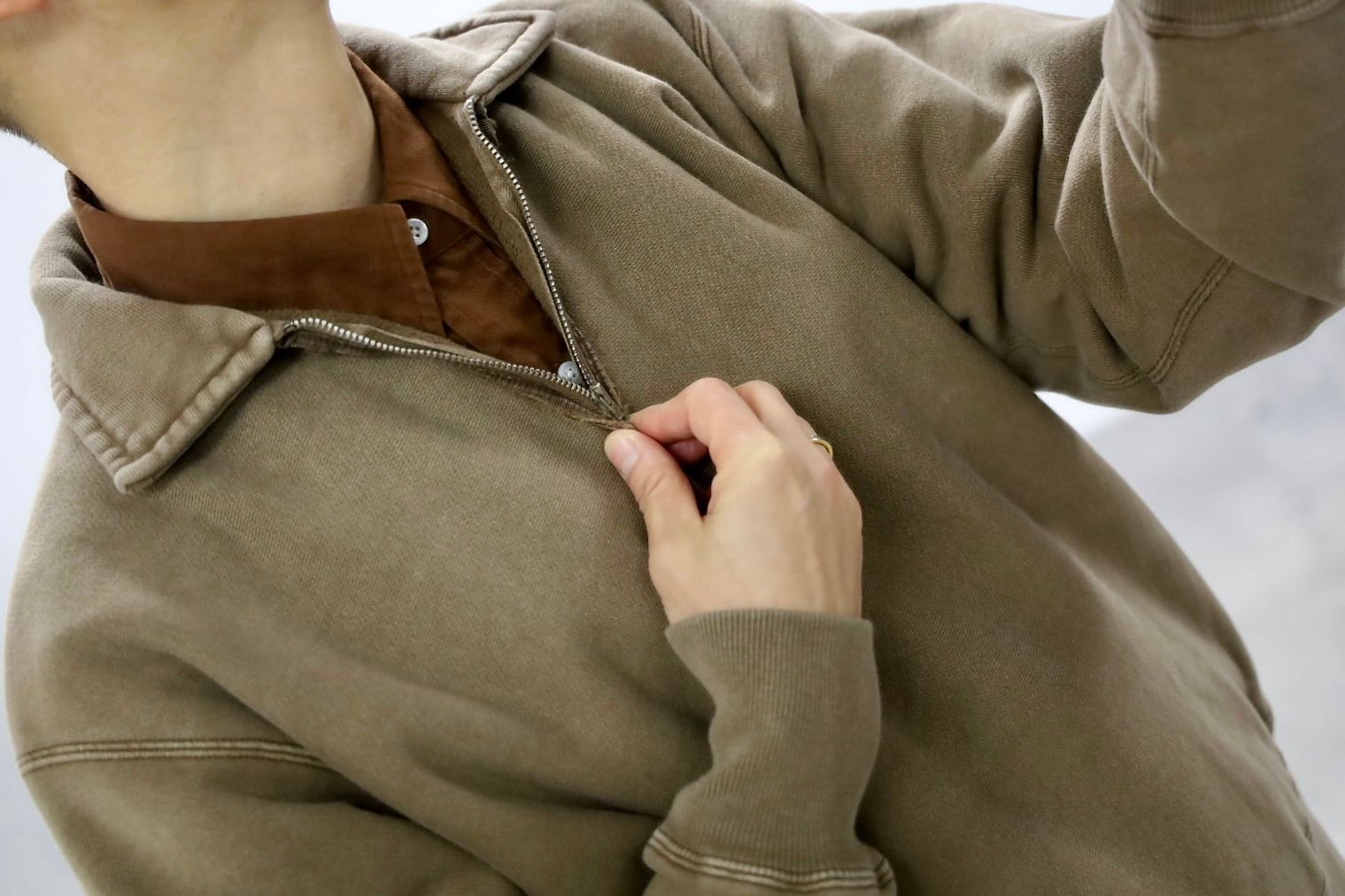 A.PRESSE 2026 STYLE1 Vintage Half Zip Sweatshirt"BROWN"スタイル