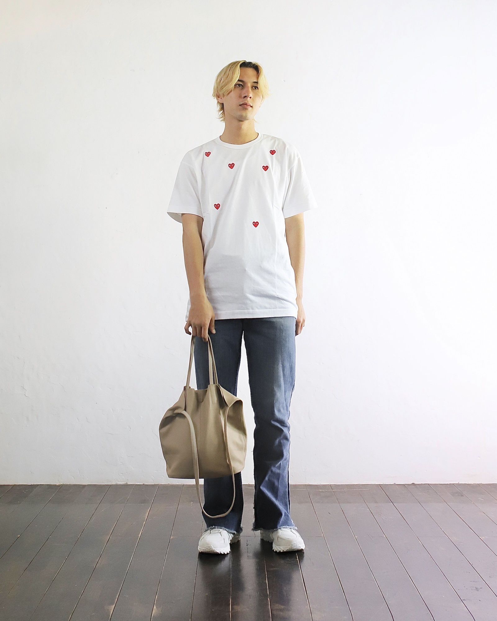 PLAY COMME des GARCONS 24SS PLAY MANY HEART S/S T-SHIRT RED HEART style 2024.5.11