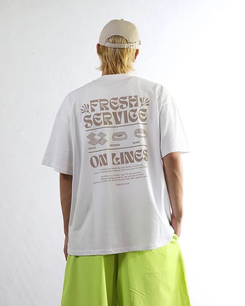 FreshService 24SS CORPORATE PRINTED S/S TEE ‘‘ON LINES’’(MUSTARD) style 2024.4.26