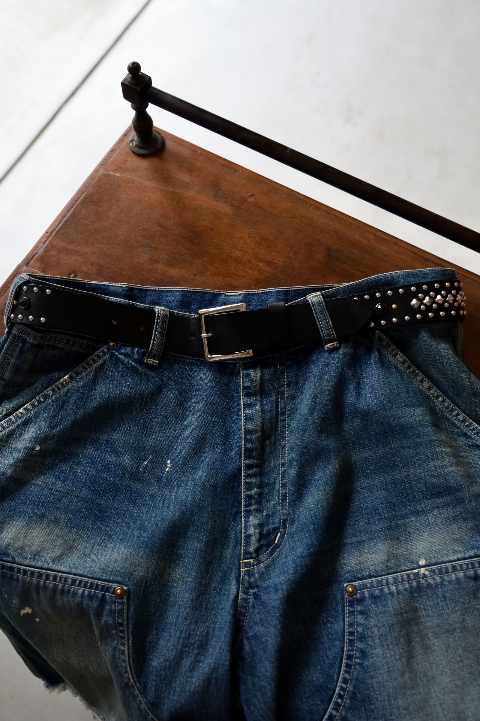 LASTMAN ラストマン大久保篤志 WOLF'S HEAD x LASTMAN STUDDED BELT 35mm