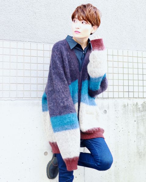 YOKE 新作MOHAIR BORDER CARDIGAN style.2023.9.3