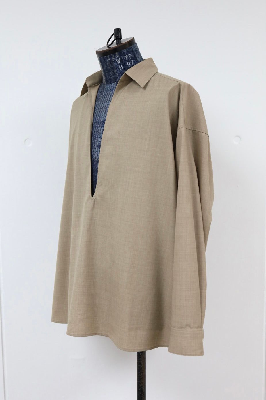 Graphpaper 26SS Fine Wool Heather L/S Skipper Shirt(GU261-50320)TAUPE☆2月21日(土)発売！