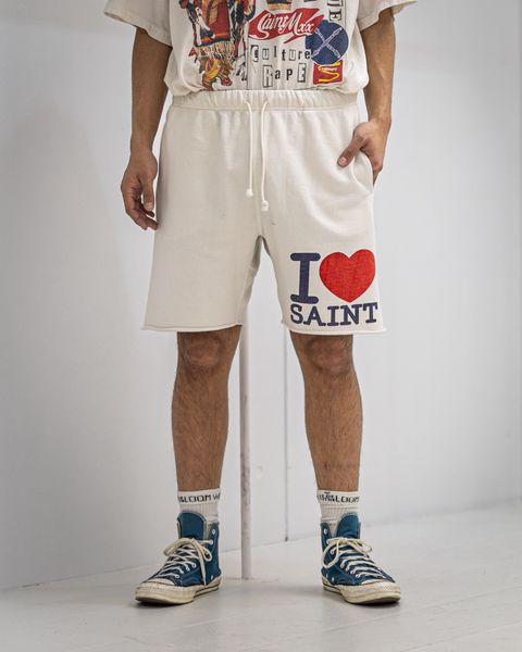 セントマイケル 26SS I LOVE SAINT/SWEAT SHORTS(SM-MK8-0000-067)WHITE☆3月20日(金)発売！