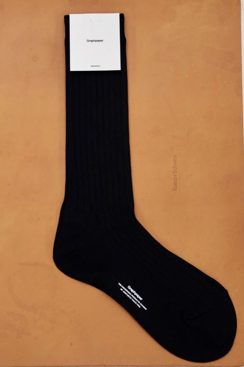 グラフペーパー26AW Graphpaper Rib Socks(GU263-90300B) BLACK☆8月1日(土)発売！